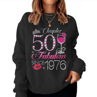Chapter 50 Fabulous Since 1976 50Th Birthday Queen Diamond Women Sweatshirt - Thegiftio UK