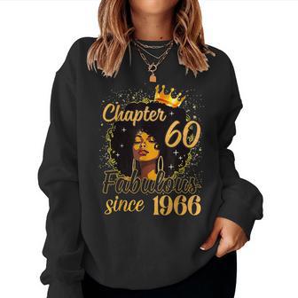 Chapter 60 Afro Queen Girl Fabulous Since 1966 Birthday Women Sweatshirt - Thegiftio UK