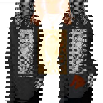 Chat Tricolore Japonais Fleur Japonaise Kanji Zoo Maman Papa Sweat-shirt pour femme - Cadeauxyz