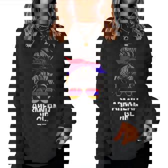 Chica Armenia Moño Desordenado Orgulloso Armenia Es Sudadera Mujer - Regaloses