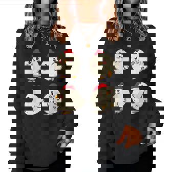 Chicken Chickens Cute Kawaii Anime Kawaii Japan レディーススウェットシャツ - Kawaiitshirt