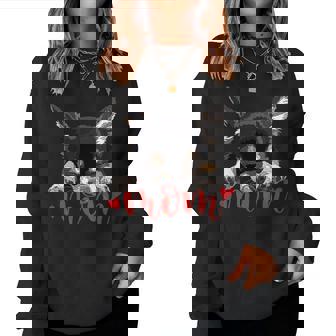 Chihuahua Mom The Dog Mother Chiwawa ブラック&タン チワワ 長袖tシャツ レディーススウェットシャツ - Kawaiitshirt