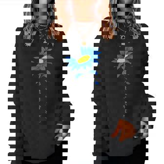 Child Abuse Prevention Child Abuse Awareness Sunflower Blue Women Sweatshirt - Monsterry