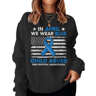 Child Abuse Prevention Flag Child Abuse Awareness Women Women Sweatshirt - Thegiftio UK