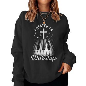 Christian Piano Player Co Piano Christian Faith Cross Worship Jesus Organ Pianist Women Sweatshirt - Thegiftio UK