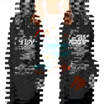 Classic Muscle Cars Retro American Vintage Car Guy Women Women Sweatshirt | Seseable CA