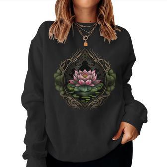 Colorful Lotus Flower On Floral Lotus Flower Women Sweatshirt - Thegiftio UK