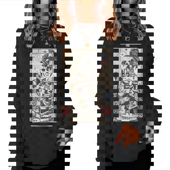 The Corgi Mom Tarot Card Skeleton Halloween Dog Women Sweatshirt - Seseable