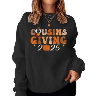 Cousins Giving 2025 Retro Thanksgiving Family Matching Fall Women Sweatshirt - Thegiftio