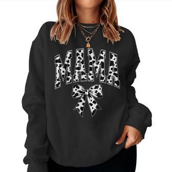 Cow Mama Birthday Family Matching Coquette Bow Boy Girl Farm Women Sweatshirt - Thegiftio UK