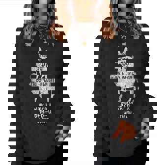 Cow Pig Chicken Bbq Joke 牛と豚と鶏 おかしいバーベキューミートイーター シェフギフト レディーススウェットシャツ - Kawaiitshirt