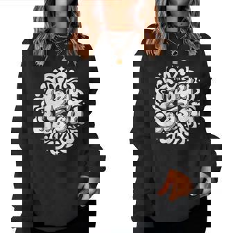 Cozy Season Retro Groovy Autumn Fall Themed Winter Women Sweatshirt | Mazezy