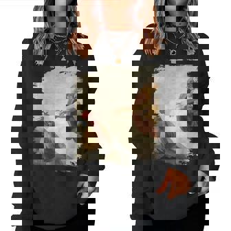 Creation Of Chicken Adam クラシック ミケランジェロ ニワトリ ファニー レディーススウェットシャツ - Kawaiitshirt