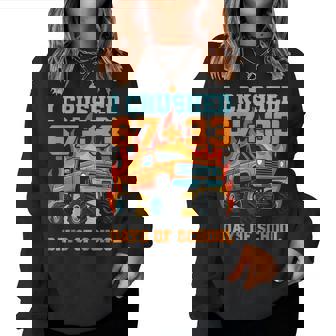 I Crushed 67 Plus 33 Days Of School Truck Teacher Student Women Sweatshirt | Mazezy