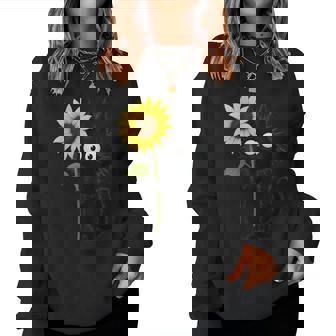 Cute Black Cat With Sunflower Adorable Nature Women Sweatshirt | Mazezy