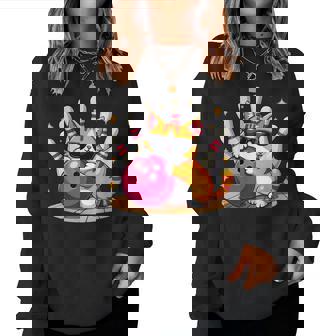 Cute Cat With Sunglasses Cat Playing Bowling For Women Women Sweatshirt - Monsterry