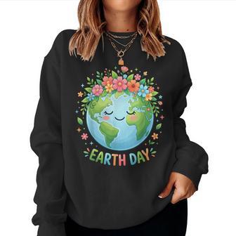 Cute Floral Earth Love Our Planet Earth Day 2026 Women Sweatshirt - Thegiftio