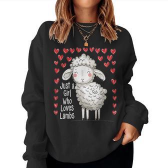 Cute Lamb Lovers For Girls Just A Girl Who Loves Lambs Women Sweatshirt - Thegiftio UK