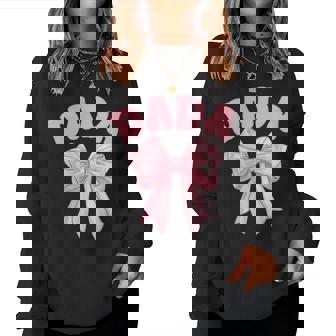 Dada Of The Birthday Girl Family Pink Coquette Bow Party Women Sweatshirt | Mazezy