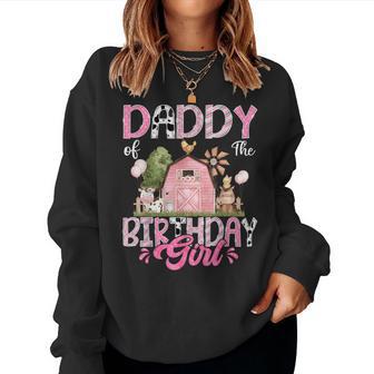 Daddy Of The Birthday Girl 1St Birthday Pink Farm Women Sweatshirt - Thegiftio UK