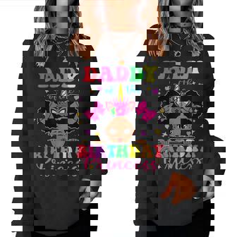 Daddy Of The Birthday Girl Princess Afro Melanin Unicorn Women Sweatshirt - Thegiftio