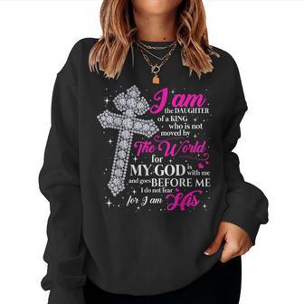 I Am The Daughter Of A King Christian Cross Women Women Sweatshirt - Thegiftio UK
