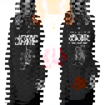 De Boxeo Divertida Con Texto I Love Boxing Cuello Sudadera Mujer - Regaloses