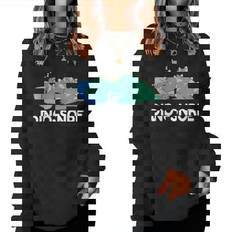 Dino Snore Dinosaur Pajamas For Women Women Sweatshirt - Thegiftio