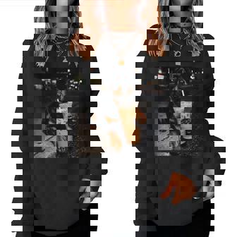 Dog Rottweiler Drinking Iced Coffee Animal Meme Women Sweatshirt - Thegiftio