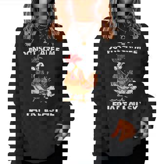 Don't Scare Me I Fart Easily Sarcasm Humor Chicken Women Sweatshirt | Mazezy