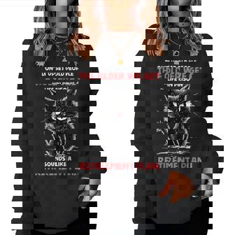 Don't Upset Old People Angry Cat Sarcastic Retirement Women Sweatshirt - Thegiftio