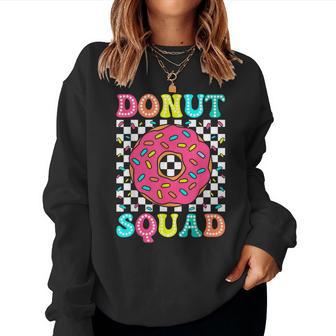 Donut Squad Groovy Donut Lover Birthday Party Girls Women Sweatshirt - Thegiftio UK