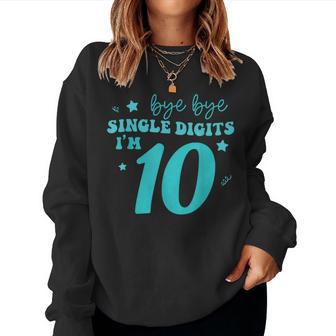 Double Digits Girl 10Th Birthday Turning 10 Teal Turquoise Women Sweatshirt - Thegiftio UK