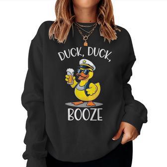Duck Duck Booze Cruise Rubber Duck Beer Drink Package Women Sweatshirt - Thegiftio UK