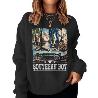 Duck Hunting Lab Dog Mallard Retriever Local Southern Boy Women Sweatshirt - Thegiftio UK