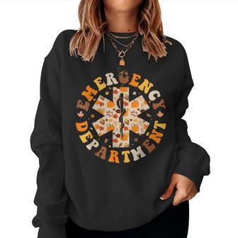 Emergency Department Er Nurse Fall Pumpkin Thanksgiving Women Sweatshirt - Thegiftio