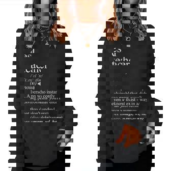 Esl Teacher Dictionary Definition Women Women Sweatshirt - Thegiftio