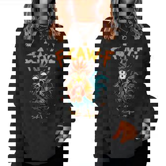 F Caw F Raven F-Caw-F Chicken Meme Quote Rooster Humor Women Sweatshirt | Mazezy