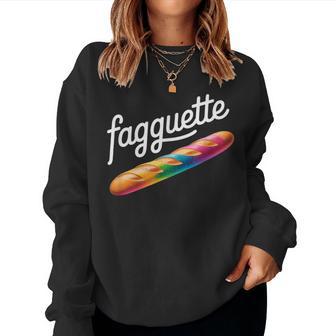 Fagquette Rainbow Bread Humorous Lgbtq Pride Bakery Women Sweatshirt | Mazezy