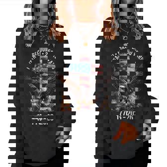 Faith Freedom 250 Years Christian Cross Eagle 4Th Of July Women Sweatshirt - Monsterry