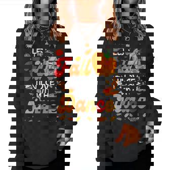 Lets Fall In Love With Dance Teacher Thanksgiving Women Sweatshirt | Mazezy