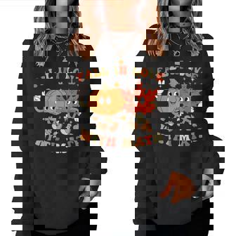 Fall In Love With Math Retro Thanksgiving Teacher Autumn Women Sweatshirt | Mazezy