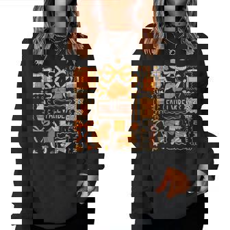 Fall Vibes Autumn Coquette Pumpkin Thanksgiving Coffee Women Women Sweatshirt | Seseable CA