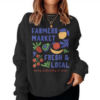 Farmers Market Fruit Aesthetic Foodie Tomato Girl Summer Women Sweatshirt - Monsterry