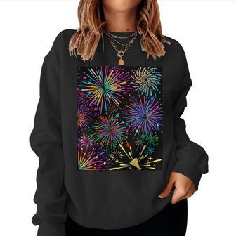 Festive Fireworks & Parades Shows Holiday Cheer For Dad Mom Women Sweatshirt - Monsterry