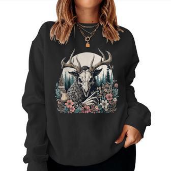 Floral Cryptid Wendigo Nature Forest Women Sweatshirt - Thegiftio UK