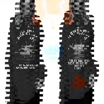 Follow Jesus Water Baptism Bible Verse Christian Baptized Women Sweatshirt | Seseable FR