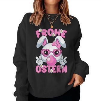 Frohe Ostern Hase Osterhase Ostereier Easter Bunny Lustig Sweatshirt Frauen - Seseable