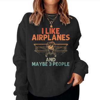 Airplane Novelty For Plane Aviation Pilot Women Sweatshirt - Thegiftio UK