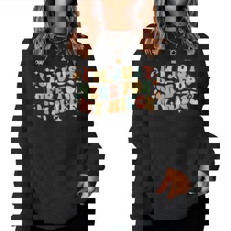 Aunt Life I'm Just Here For My Niece Auntie Groovy Women Sweatshirt - Monsterry